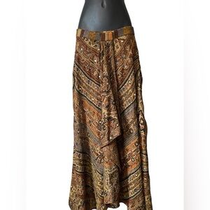 PATRICIA RHODES Stunning Wrap Skirt Wool 80’s Paisley Mirrored Lined. Size 4
